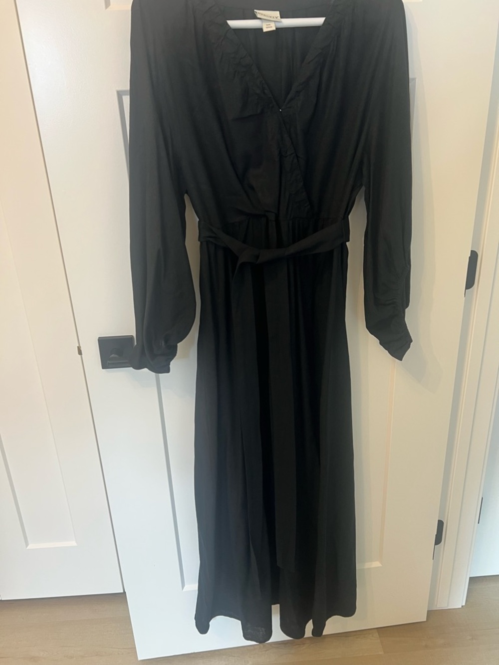 Ava & Viv Black Long Sleeve Wrap Maxi Dress